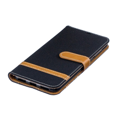 Assorted Color Jeans Cloth Wallet Stand Leather Case for Huawei Y7 (2019)