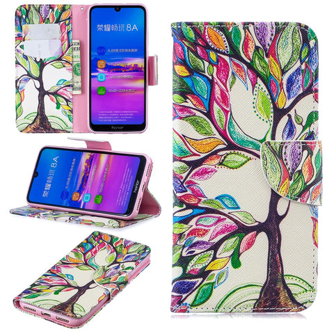 Pattern Printing PU Leather Flip Cover for Huawei Honor 8A