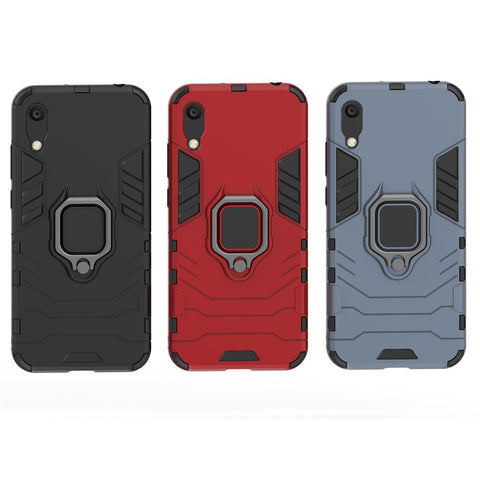 Finger Ring Kickstand PC + TPU Hybrid Phone Shell for Huawei Y6 Pro (2019)