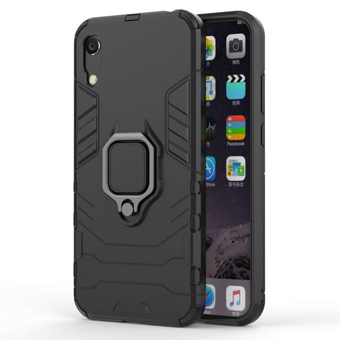 Finger Ring Kickstand PC + TPU Hybrid Phone Shell for Huawei Y6 Pro (2019)