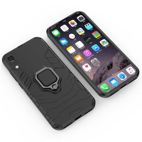 Finger Ring Kickstand PC + TPU Hybrid Phone Shell for Huawei Y6 Pro (2019)