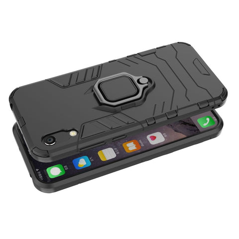 Finger Ring Kickstand PC + TPU Hybrid Phone Shell for Huawei Y6 Pro (2019)