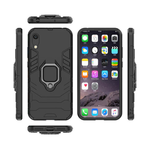 Finger Ring Kickstand PC + TPU Hybrid Phone Shell for Huawei Y6 Pro (2019)
