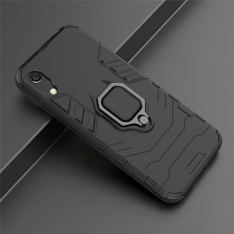 Finger Ring Kickstand PC + TPU Hybrid Phone Shell for Huawei Y6 Pro (2019)
