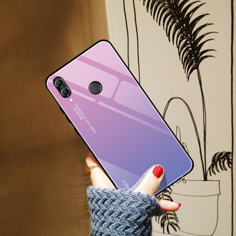 Gradient Color Glass + PC + TPU Hybrid Case for Huawei Honor 10 Lite