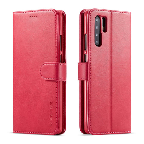 LC.IMEEKE Wallet Leather Stand Case for Huawei P30 Pro Cell Phone Accessory Textured PU Leather Case