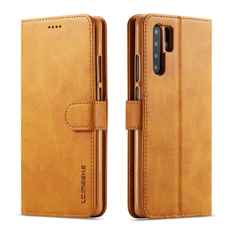 LC.IMEEKE Wallet Leather Stand Case for Huawei P30 Pro Cell Phone Accessory Textured PU Leather Case