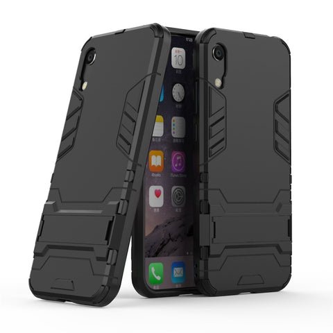 Plastic + TPU Hybrid Case with Kickstand for Huawei Y6 (2019, without Fingerprint Sensor) / Y6 Pro (2019)