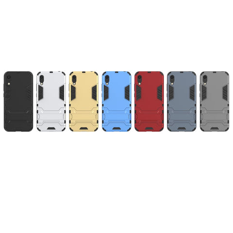 Plastic + TPU Hybrid Case with Kickstand for Huawei Y6 (2019, without Fingerprint Sensor) / Y6 Pro (2019)