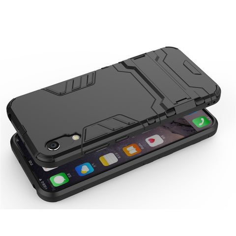 Plastic + TPU Hybrid Case with Kickstand for Huawei Y6 (2019, without Fingerprint Sensor) / Y6 Pro (2019)