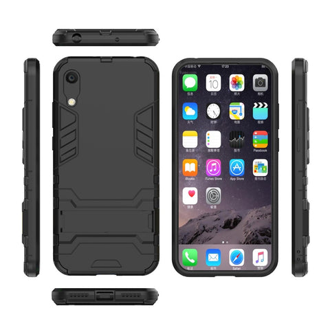 Plastic + TPU Hybrid Case with Kickstand for Huawei Y6 (2019, without Fingerprint Sensor) / Y6 Pro (2019)