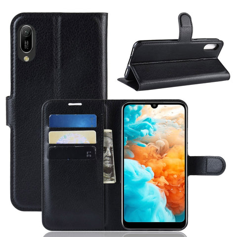 Litchi Texture Wallet Stand Leather Mobile Casing for Huawei Y6 Pro (2019)