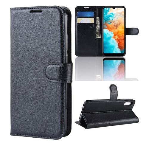Litchi Texture Wallet Stand Leather Mobile Casing for Huawei Y6 Pro (2019)