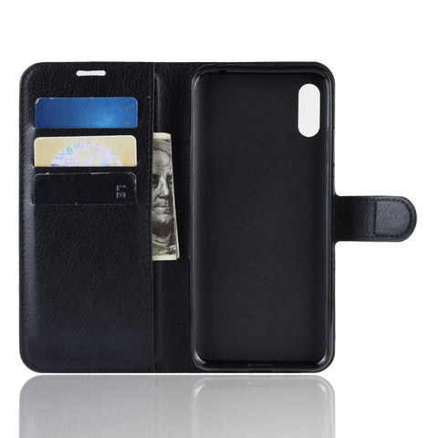 Litchi Texture Wallet Stand Leather Mobile Casing for Huawei Y6 Pro (2019)