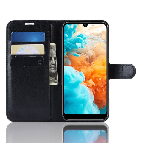 Litchi Texture Wallet Stand Leather Mobile Casing for Huawei Y6 Pro (2019)