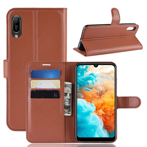 Litchi Texture Wallet Stand Leather Mobile Casing for Huawei Y6 Pro (2019)