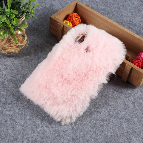 Soft Fur Coated Rhinestone TPU Case for Huawei Y7 (2019)