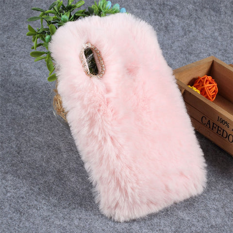 Soft Fur Coated Rhinestone TPU Case for Huawei Y7 (2019)