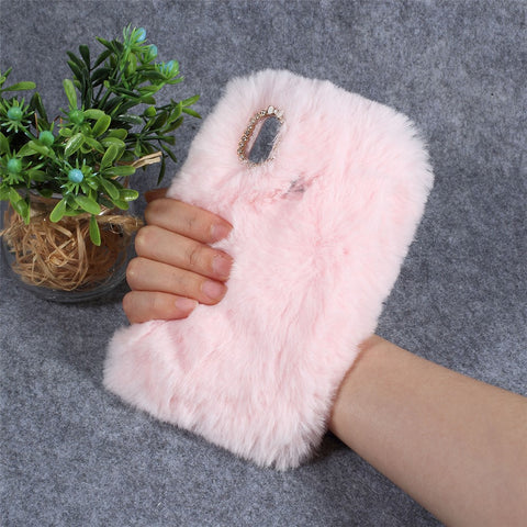 Soft Fur Coated Rhinestone TPU Case for Huawei Y7 (2019)