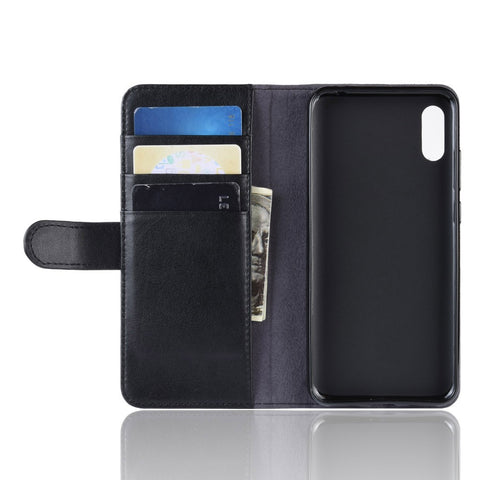 For Huawei Y6 Pro (2019) Phone Cases Genuine Split Leather Wallet Mobile Cover Stand