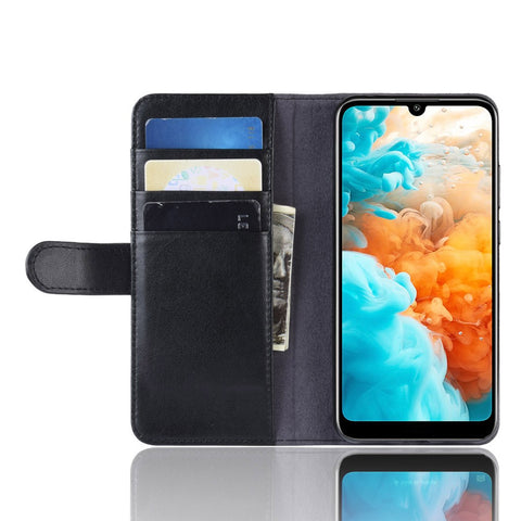 For Huawei Y6 Pro (2019) Phone Cases Genuine Split Leather Wallet Mobile Cover Stand