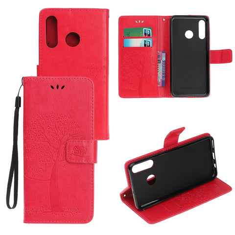 Imprint Tree Owl Leather Wallet Case for Huawei P Smart Plus 2019 / Enjoy 9s/ Maimang 8 / nova 4 lite / Honor 10i