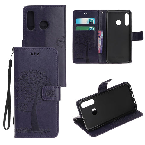 Imprint Tree Owl Leather Wallet Case for Huawei P Smart Plus 2019 / Enjoy 9s/ Maimang 8 / nova 4 lite / Honor 10i