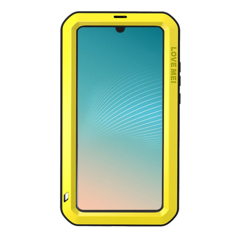 LOVE MEI Shockproof Dropproof Dustproof Case with Temepered Glass Film for Huawei P30 Pro Metal + Silicone Phone Cover