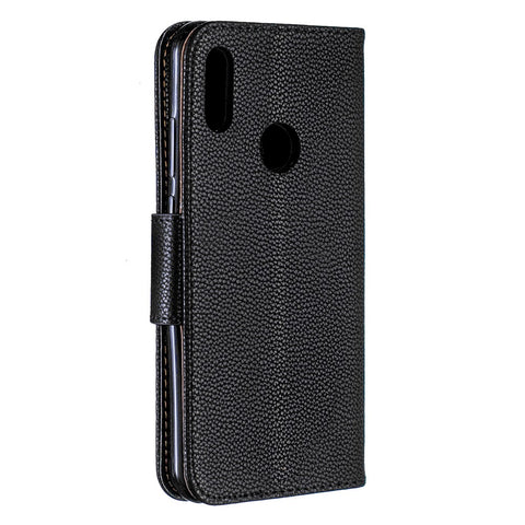 Litchi Skin Leather Wallet Case for Huawei Y6 (2019, with Fingerprint Sensor) / Y6 Prime (2019)
