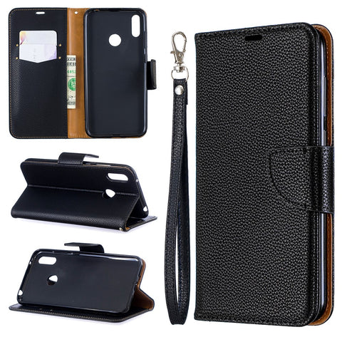 Litchi Skin PU Leather Stand Mobile Cover for Huawei Y7 (2019) / Y7 Prime (2019)