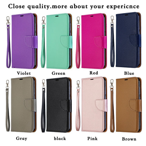 Litchi Skin PU Leather Stand Mobile Cover for Huawei Y7 (2019) / Y7 Prime (2019)