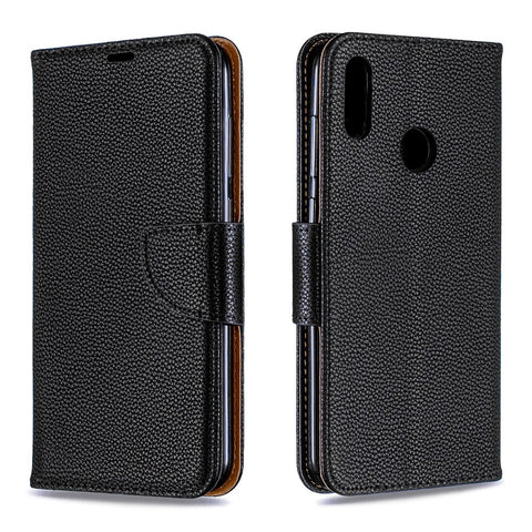 Litchi Skin PU Leather Stand Mobile Cover for Huawei Y7 (2019) / Y7 Prime (2019)