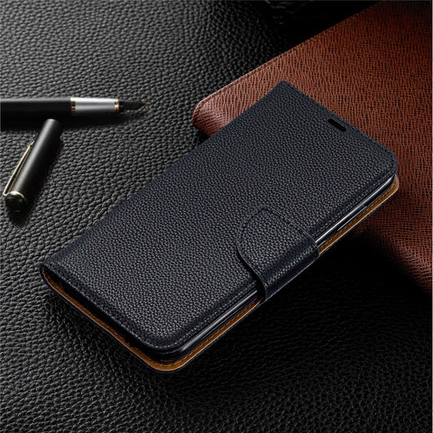 Litchi Skin PU Leather Stand Mobile Cover for Huawei Y7 (2019) / Y7 Prime (2019)