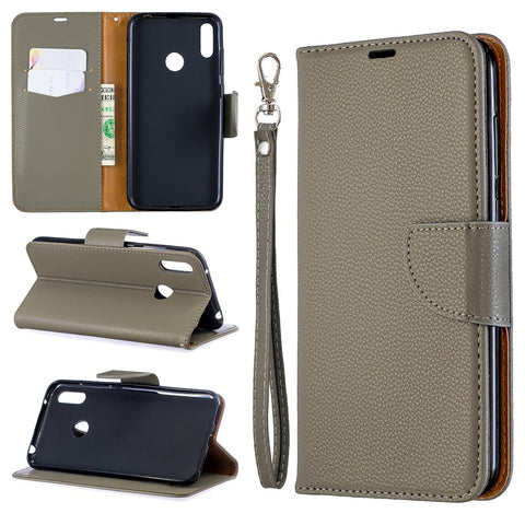 Litchi Skin PU Leather Stand Mobile Cover for Huawei Y7 (2019) / Y7 Prime (2019)