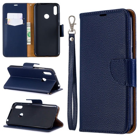 Litchi Skin PU Leather Stand Mobile Cover for Huawei Y7 (2019) / Y7 Prime (2019)