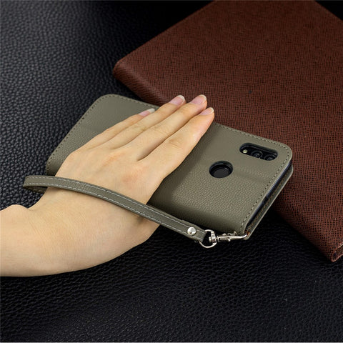 Litchi Skin Leather Wallet Protective Cover for Huawei P Smart (2019) / 10 Lite / Nova Lite 3 (Japan)
