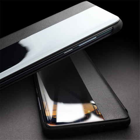 QIALINO for Huawei P30 Pro View Window Full Protection Cowhide Leather Smart Phone Case Cover