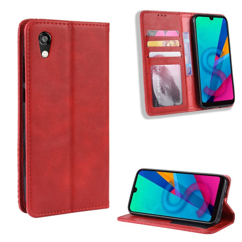 Auto-absorbed Vintage Style PU Leather Wallet Case for Huawei Honor 8S / Y5 (2019)