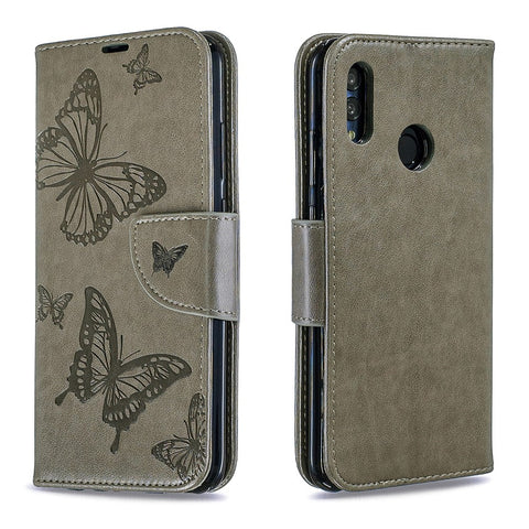 For Huawei P Smart (2019) / Honor 10 Lite PU Leather Imprint Butterflies Phone Case