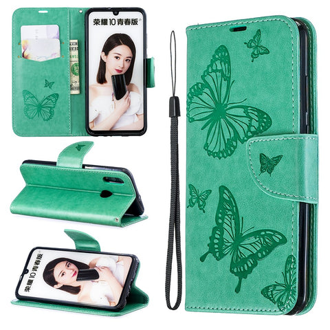 For Huawei P Smart (2019) / Honor 10 Lite PU Leather Imprint Butterflies Phone Case