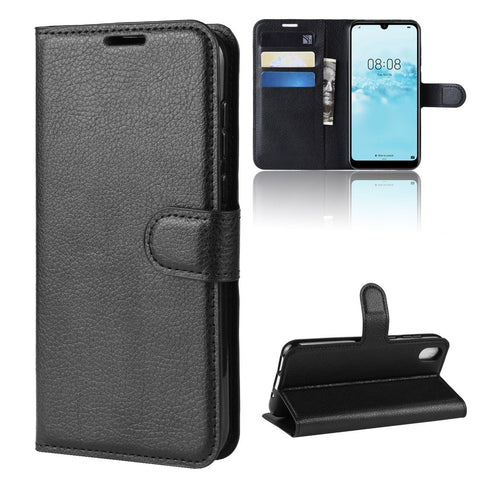 Litchi Skin PU Leather Magnetic Wallet Stand Case for Huawei Y5 (2019) / 8S