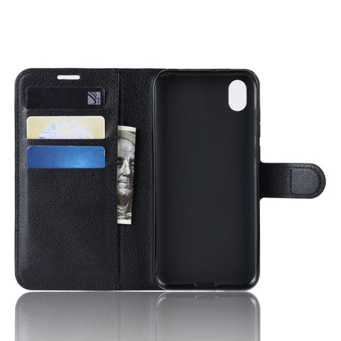 Litchi Skin PU Leather Magnetic Wallet Stand Case for Huawei Y5 (2019) / 8S