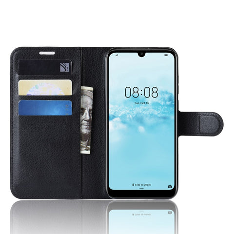 Litchi Skin PU Leather Magnetic Wallet Stand Case for Huawei Y5 (2019) / 8S