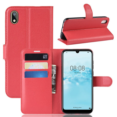 Litchi Skin PU Leather Magnetic Wallet Stand Case for Huawei Y5 (2019) / 8S