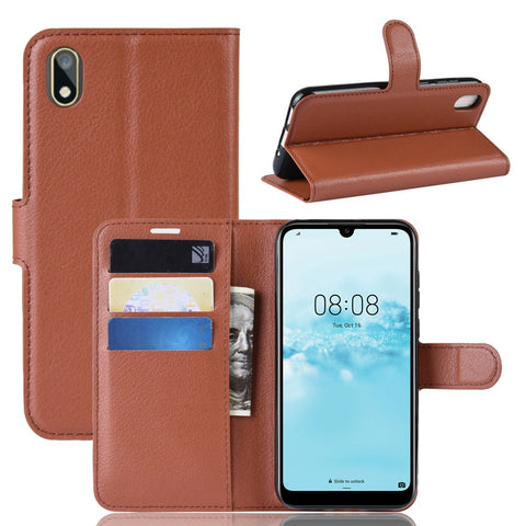 Litchi Skin PU Leather Magnetic Wallet Stand Case for Huawei Y5 (2019) / 8S