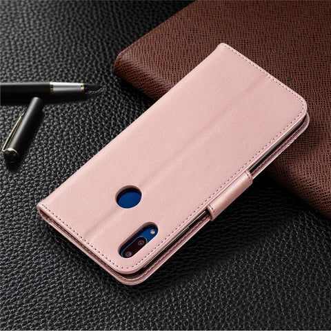 Imprint Butterfly Leather Wallet Case for Huawei Y7 (2019) / Y7 Prime (2019)