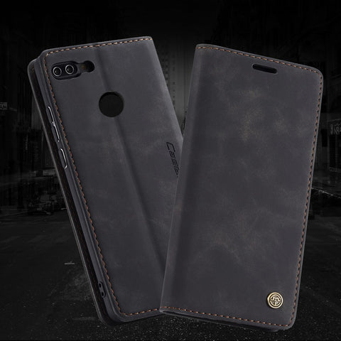 CASEME 013 Series Auto-absorbed PU Leather Wallet Stand Case for Huawei P Smart (2017) / Enjoy 7S
