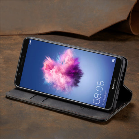 CASEME 013 Series Auto-absorbed PU Leather Wallet Stand Case for Huawei P Smart (2017) / Enjoy 7S