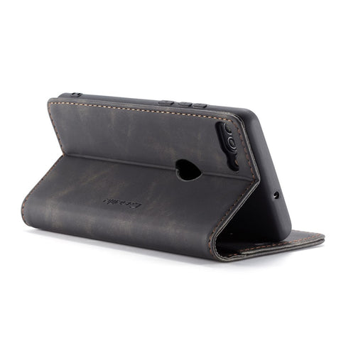 CASEME 013 Series Auto-absorbed PU Leather Wallet Stand Case for Huawei P Smart (2017) / Enjoy 7S