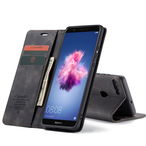 CASEME 013 Series Auto-absorbed PU Leather Wallet Stand Case for Huawei P Smart (2017) / Enjoy 7S